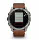 fēnix 8 – 51 mm, AMOLED - Sapphire, Titanium with Chestnut Leather Band - 010-02905-40 - Garmin